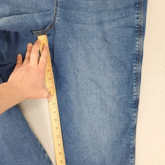 Wrangler Overalls Womens Large Blue Denim Bibs Straight Leg Medium Wash Jean - Picture 4 of 11